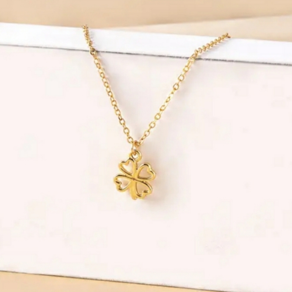 New Gold Four Leaf Clover Necklace